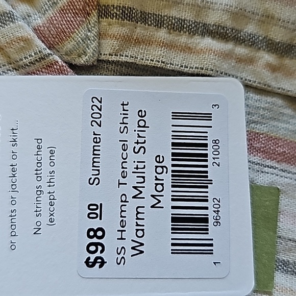 marine layer hemp tencel shirt in warm multi stripe - Picture 5 of 6